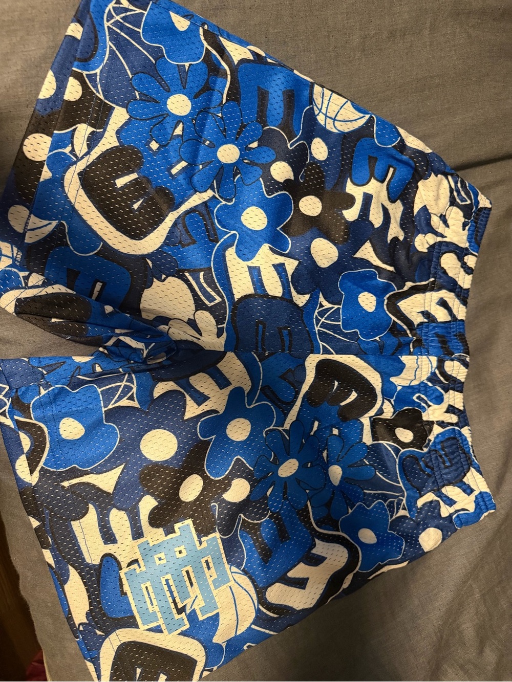 Blue Floral Graphic Athletic Shorts Eric Emanuel